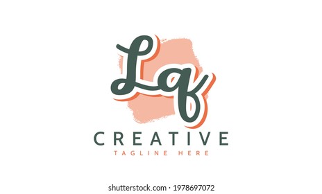 LQ Initials, handwriting logo vector