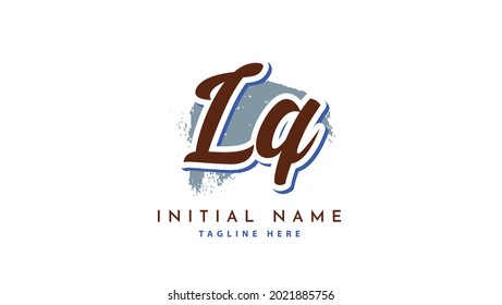LQ Initials, handwriting logo vector