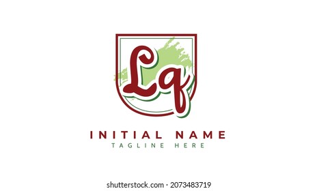 Lq Initials, handwriting logo vector