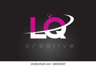 LQ L Q Creative Letters Design. White Pink Letter Vector Illustration.