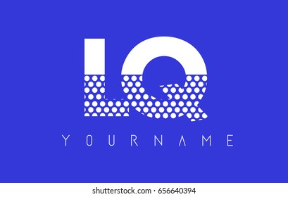 LQ L Q Dotted Pattern Letter Logo Design Vector with Blue Background.