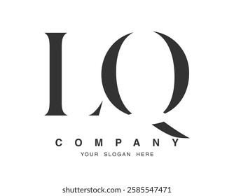 LQ logo design. Initial letter l and q serif font style. Creative classic company name typography. Trendy logotype or identity. Vector illustration.