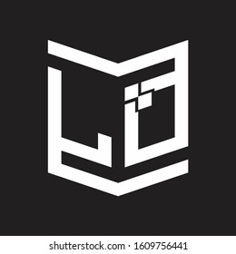 LQ Logo Emblem Monogram With Shield Style Design Template Isolated On Black Background