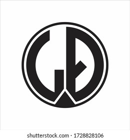 LQ Logo monogram circle with piece ribbon style on white background