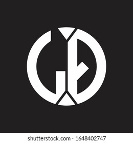 Monograma del logotipo LQ con estilo de cinta circular en pieza
