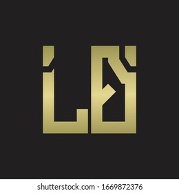 LQ Logo with squere shape design template with gold colors