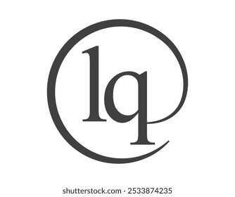 LQ logo from two letter with circle shape email sign style. L and Q round logotype of business company for brand identity.