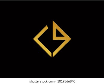 LQ square shape Gold color logo