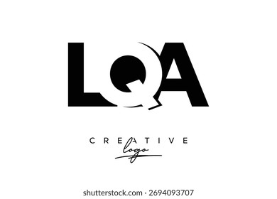 LQA Creativo Minimalista Espacio Negativo Logo Latter con Monograma Moderno para Branding y Negocio Lettermark Logo con Letras Iniciales Diseño de Logo para Branding.