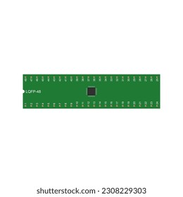 LQFP-48 ARM Microcontrollers - Vector Illustration helpful resource for graphic designers working on projects related to ARM microcontrollers, electronic designs, and prototyping