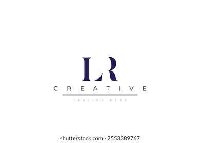 LR abstract minimalist letters Logo Monogram. It is a minimalist logo, this logo is made by combining two letters