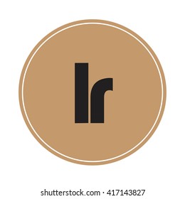 lr brown letters ,abstract background logo, design identity in circle, alphabet letter