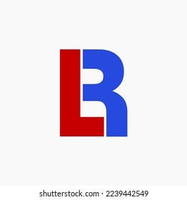 Icono de las letras iniciales del nombre de la compañía LR. Monograma LR.
