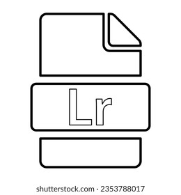 Icono de formato de archivo Lr en estilo de esquema
