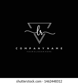 LR handwriting initial logo template vector.