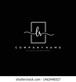 LR handwriting initial logo template vector.