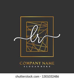 LR Initial Handwriting logo template vector