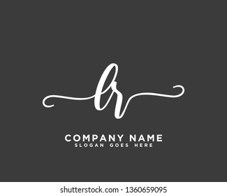 LR Initial Handwriting Logo Vector