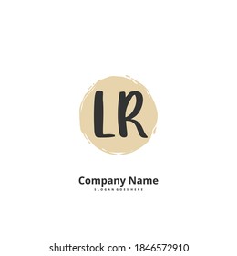 LR Initial handwriting and signature logo design with circle. Beautiful design handwritten logo for fashion, team, wedding, luxury logo.