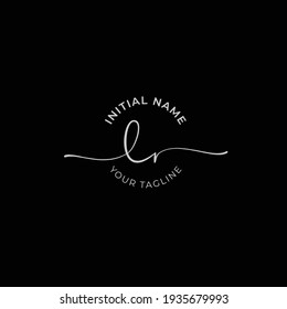 lr vector inicial del logotipo de la firma de escritura a mano. Grabado manual para diseños