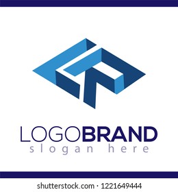 LR Initial Letter three dimension Logo vector element