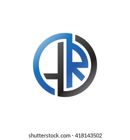 LR initial letters looping linked circle logo blue black