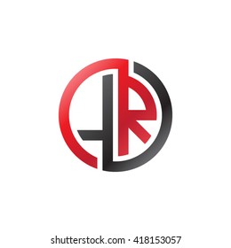 LR initial letters looping linked circle logo black red