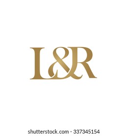 L&R Initial logo. Ampersand monogram golden logo