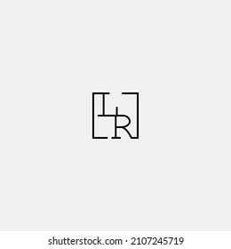 LR initial logo in line concept in high quality professional design that will be best for companies