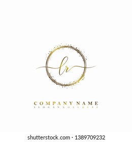 LR Initial luxury handwriting logo vector