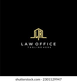 LR initial monogram logo for law office with home office design image