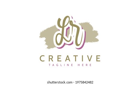 LR Initials, handwriting logo vector