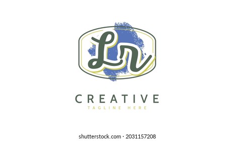 LR Initials, handwriting logo vector