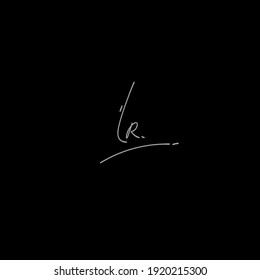 LR isolated black background initial vector elegant handwriting signature for identity