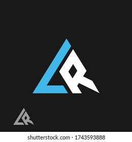 LR or L R letter alphabet logo design in vector format.
