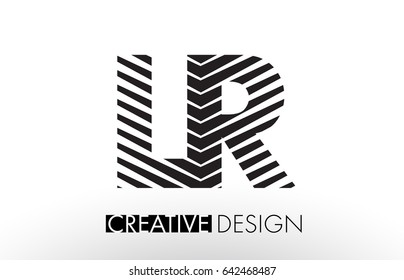 LR L R Lines Letter Design with Creative Elegant Zebra Vector Illustration.