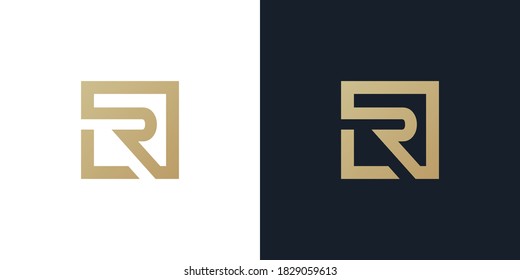 logotipo LR o L R. logotipo LR Premium letra monograma LR logotipo de las iniciales. Letra elegante L R en el logotipo del vector cuadrado. ilustración vectorial eps10
