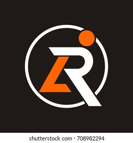 LR letter figure logo design vector