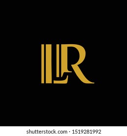 LR letter initial logo design vector template