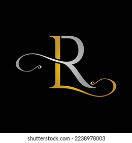 Diseño del logotipo de la letra LR, logotipo de la monografía LR, icono de las iniciales LR, símbolo de la carta LR