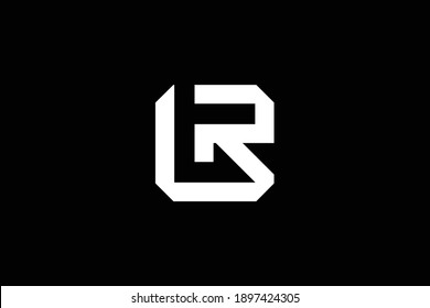 LR letter logo design on luxury background. RL monogram initials letter logo concept. LR icon design. RL elegant and Professional white color letter icon on black background.