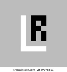 LR-BUCHSTABE VEKTOR EINDEUTIGES LOGO