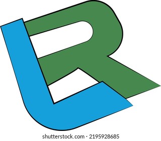 LR lettermark logo. Combination of letters L and R. LR or RL monogram logo