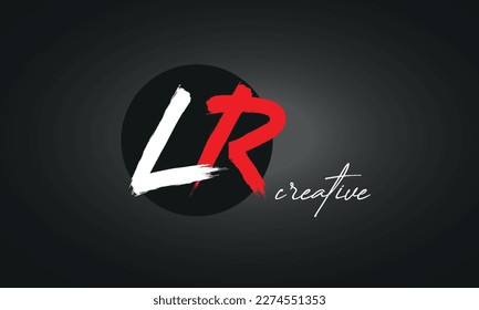 LR Letters Brush Paint Logo icon, Elegant Vector Design