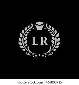 LR letters vector monogram. Business logo template. Luxury hotel sign (emblem, symbol, icon)