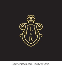 LR line vintage initial logo in high quality professional design that will print well across any print media