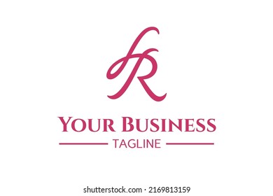 LR logo design, icon, symbol, monogram, initial. Beautiful lettering L and R monogram logo design style, feminine looks. Very suitable for personal, realtor, boutique, beauty clinic brand etc.