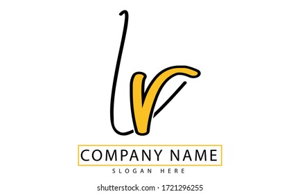 LR  logo initial letter design template vector. r letter color can be changed easily.