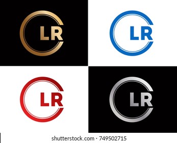 LR Logo. Letter Design Vector with Red and Black Gold Silver Colors
