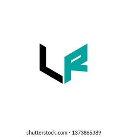 LR Logo Letter Initial With Black and Aqua Colors
